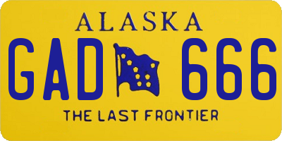 AK license plate GAD666