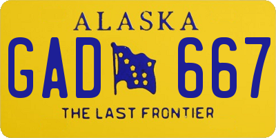 AK license plate GAD667