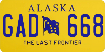 AK license plate GAD668