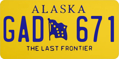 AK license plate GAD671