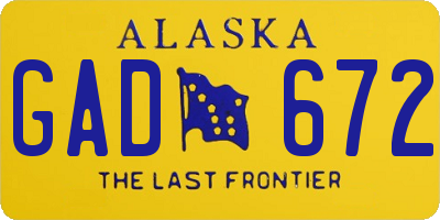 AK license plate GAD672