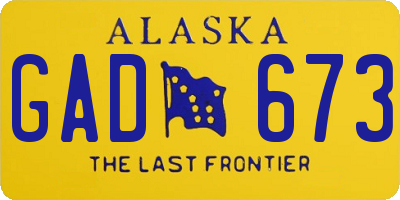 AK license plate GAD673