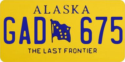 AK license plate GAD675