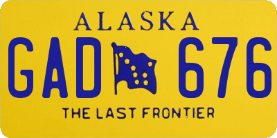 AK license plate GAD676