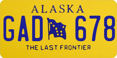 AK license plate GAD678