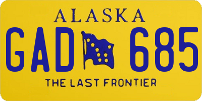 AK license plate GAD685