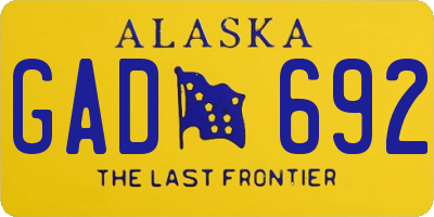 AK license plate GAD692