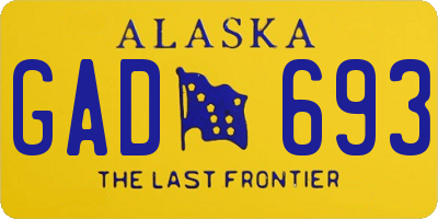 AK license plate GAD693