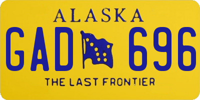 AK license plate GAD696