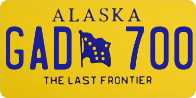 AK license plate GAD700