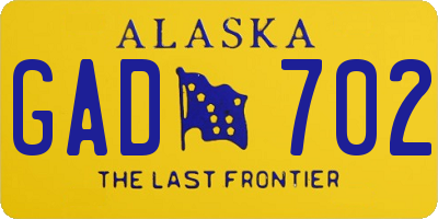 AK license plate GAD702