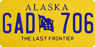 AK license plate GAD706