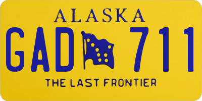 AK license plate GAD711