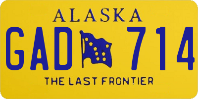 AK license plate GAD714