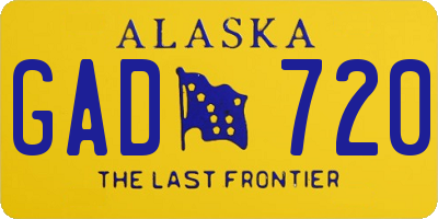 AK license plate GAD720