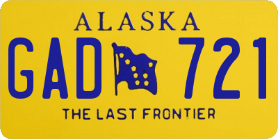 AK license plate GAD721