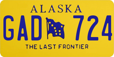 AK license plate GAD724