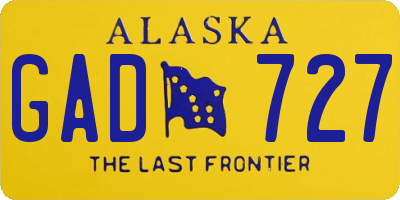 AK license plate GAD727