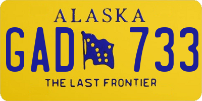 AK license plate GAD733