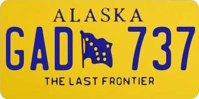 AK license plate GAD737