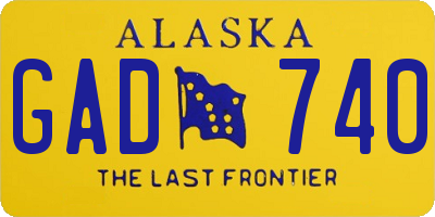 AK license plate GAD740