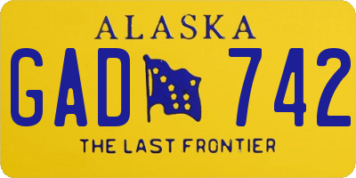 AK license plate GAD742