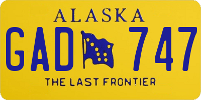 AK license plate GAD747