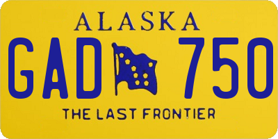 AK license plate GAD750