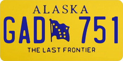 AK license plate GAD751