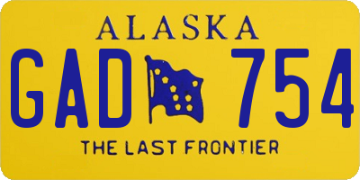 AK license plate GAD754