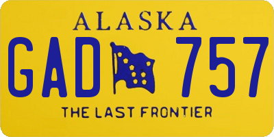 AK license plate GAD757