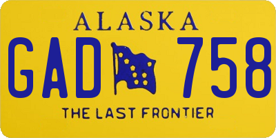 AK license plate GAD758