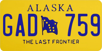 AK license plate GAD759