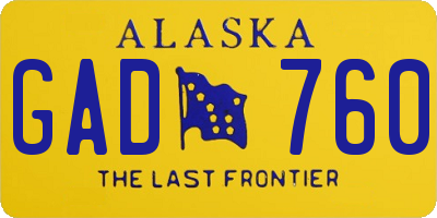 AK license plate GAD760