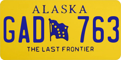 AK license plate GAD763