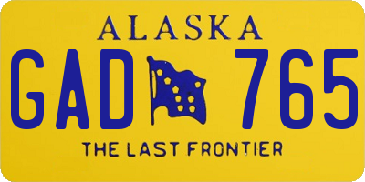 AK license plate GAD765