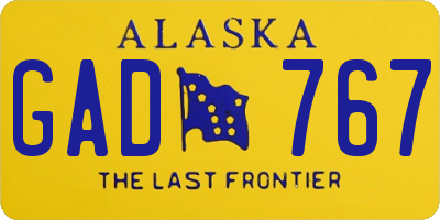 AK license plate GAD767