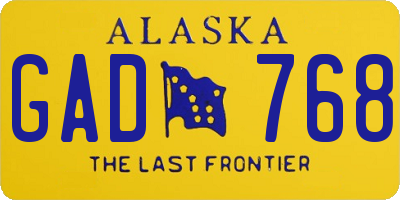 AK license plate GAD768