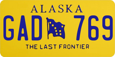 AK license plate GAD769