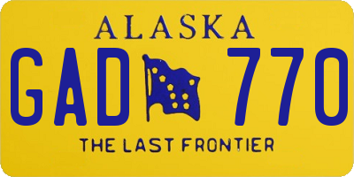 AK license plate GAD770