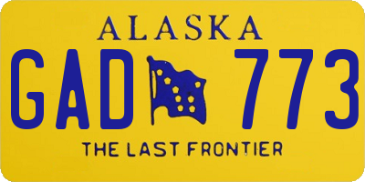 AK license plate GAD773