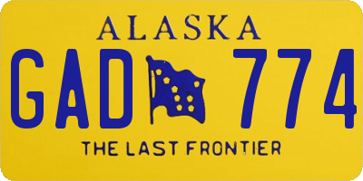 AK license plate GAD774