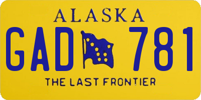 AK license plate GAD781