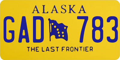 AK license plate GAD783