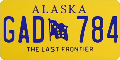 AK license plate GAD784