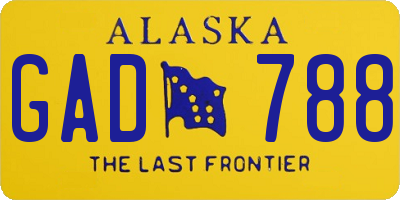 AK license plate GAD788