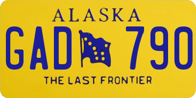 AK license plate GAD790