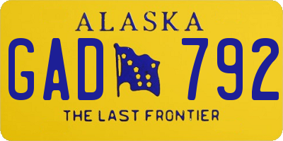 AK license plate GAD792