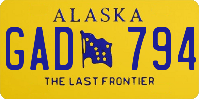 AK license plate GAD794