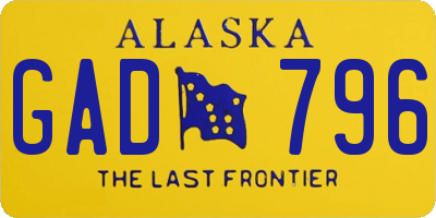 AK license plate GAD796